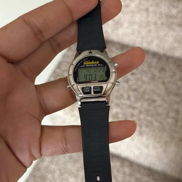 Timex Ironman vintage Triathlon Black Digital Watch unisex Vintage Timex Ironman Triathlon indiglo WR | Mercari main image 2